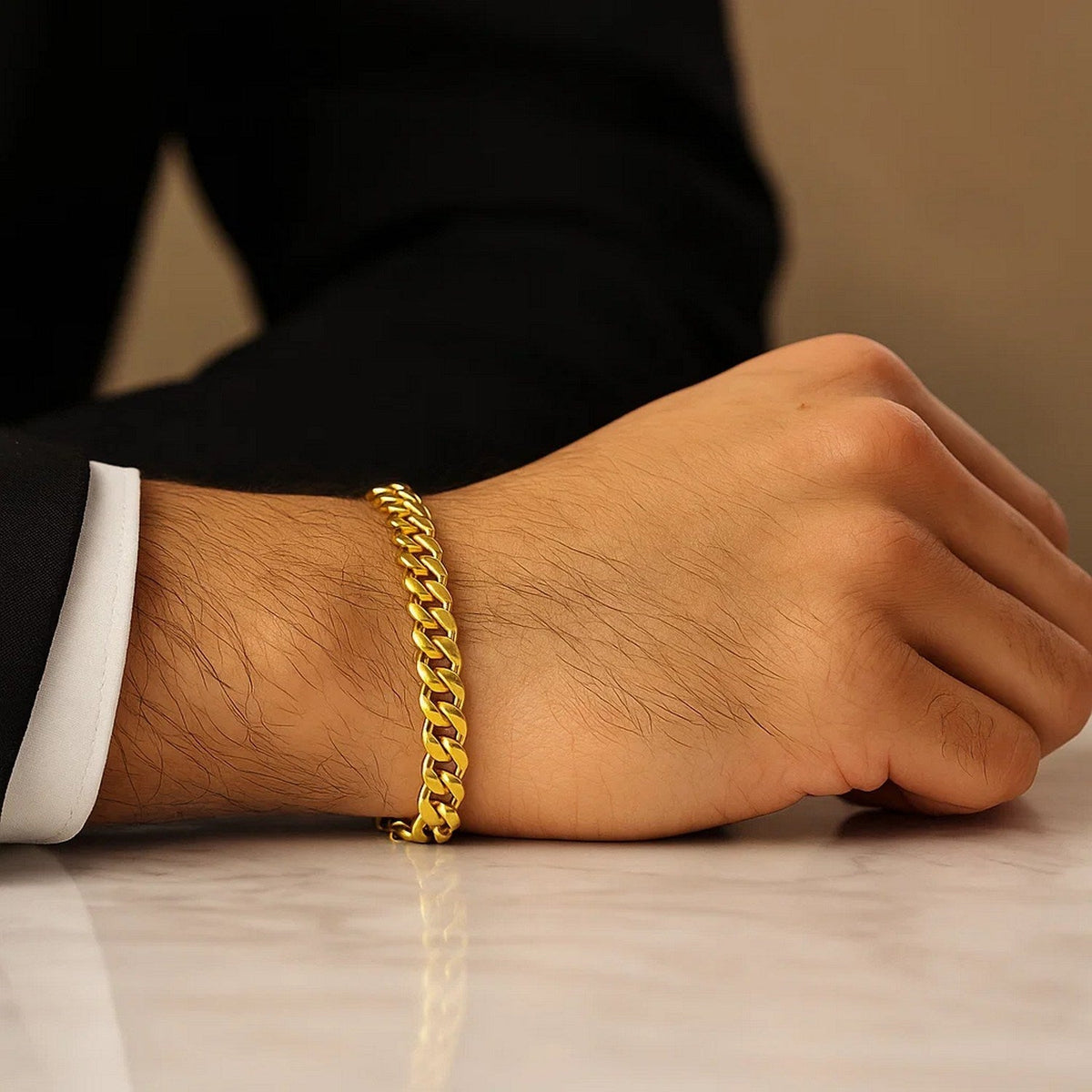 6.15mm 10k Yellow Gold Semi Solid Miami Cuban Bracelet - LinkagejewelrydesignLinkagejewelrydesign