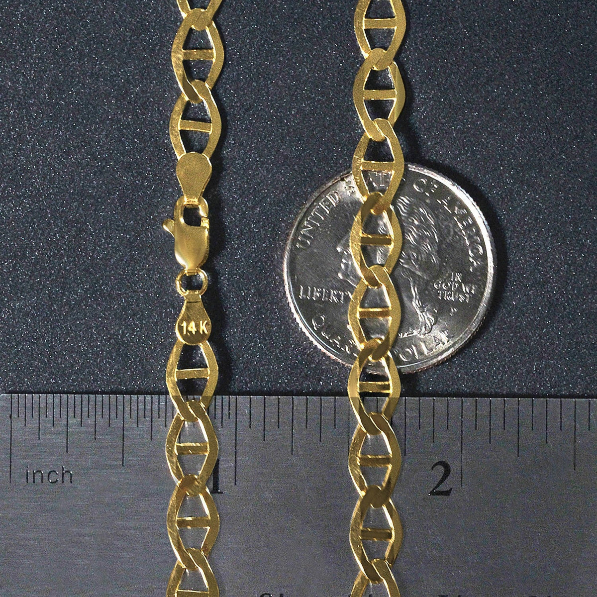 6.3mm 14k Yellow Gold Mariner Link Chain - LinkagejewelrydesignLinkagejewelrydesign