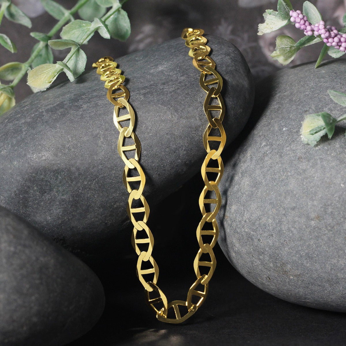 6.3mm 14k Yellow Gold Mariner Link Chain - LinkagejewelrydesignLinkagejewelrydesign