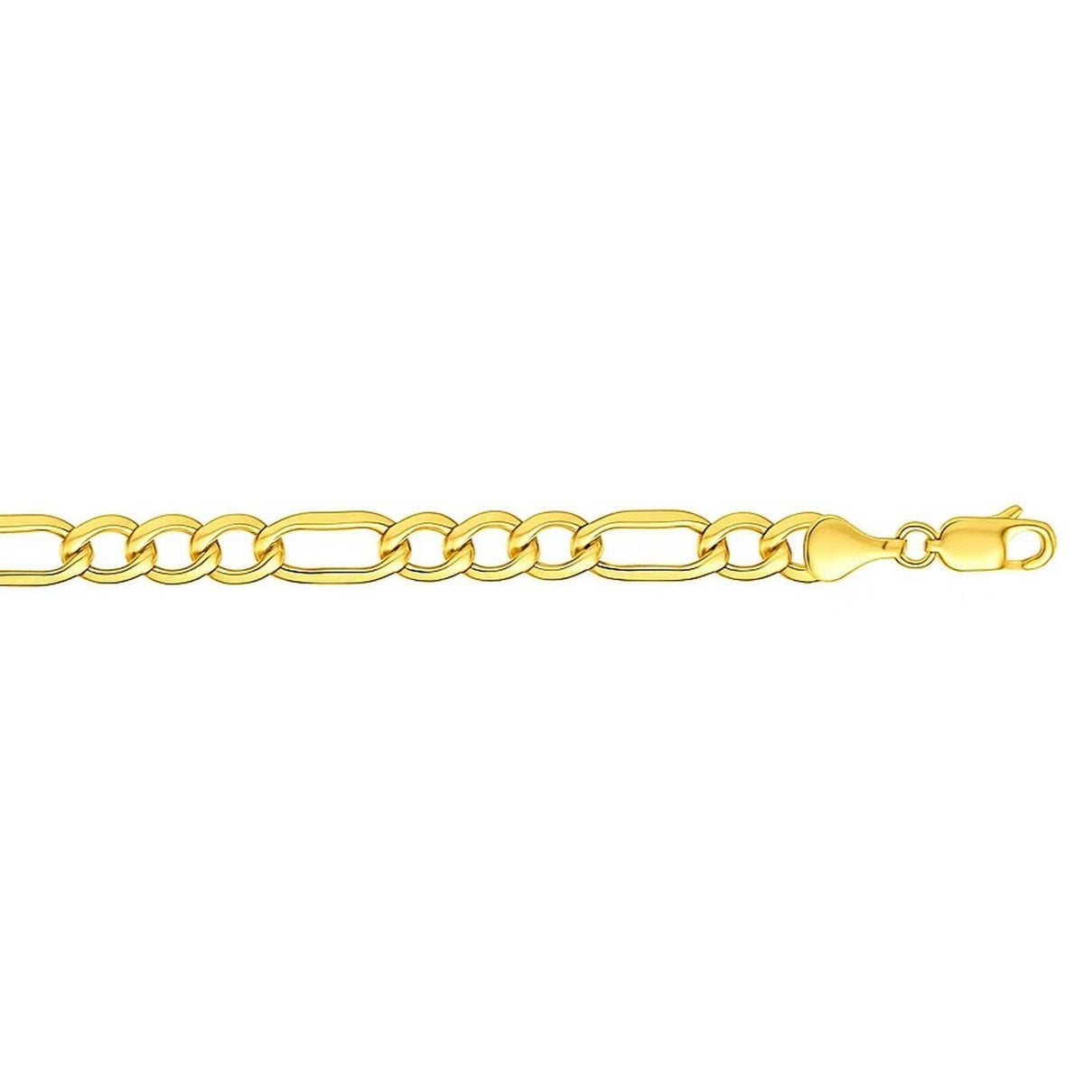 6.5mm 10k Yellow Gold Lite Figaro Bracelet - LinkagejewelrydesignLinkagejewelrydesign
