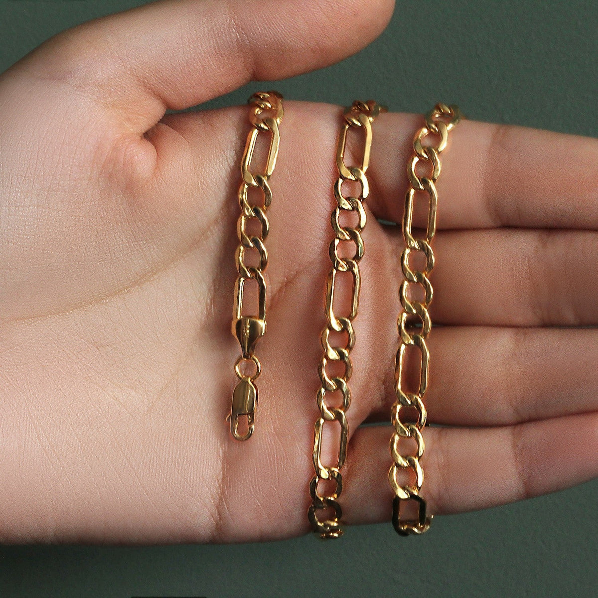 6.5mm 10k Yellow Gold Lite Figaro Chain - LinkagejewelrydesignLinkagejewelrydesign