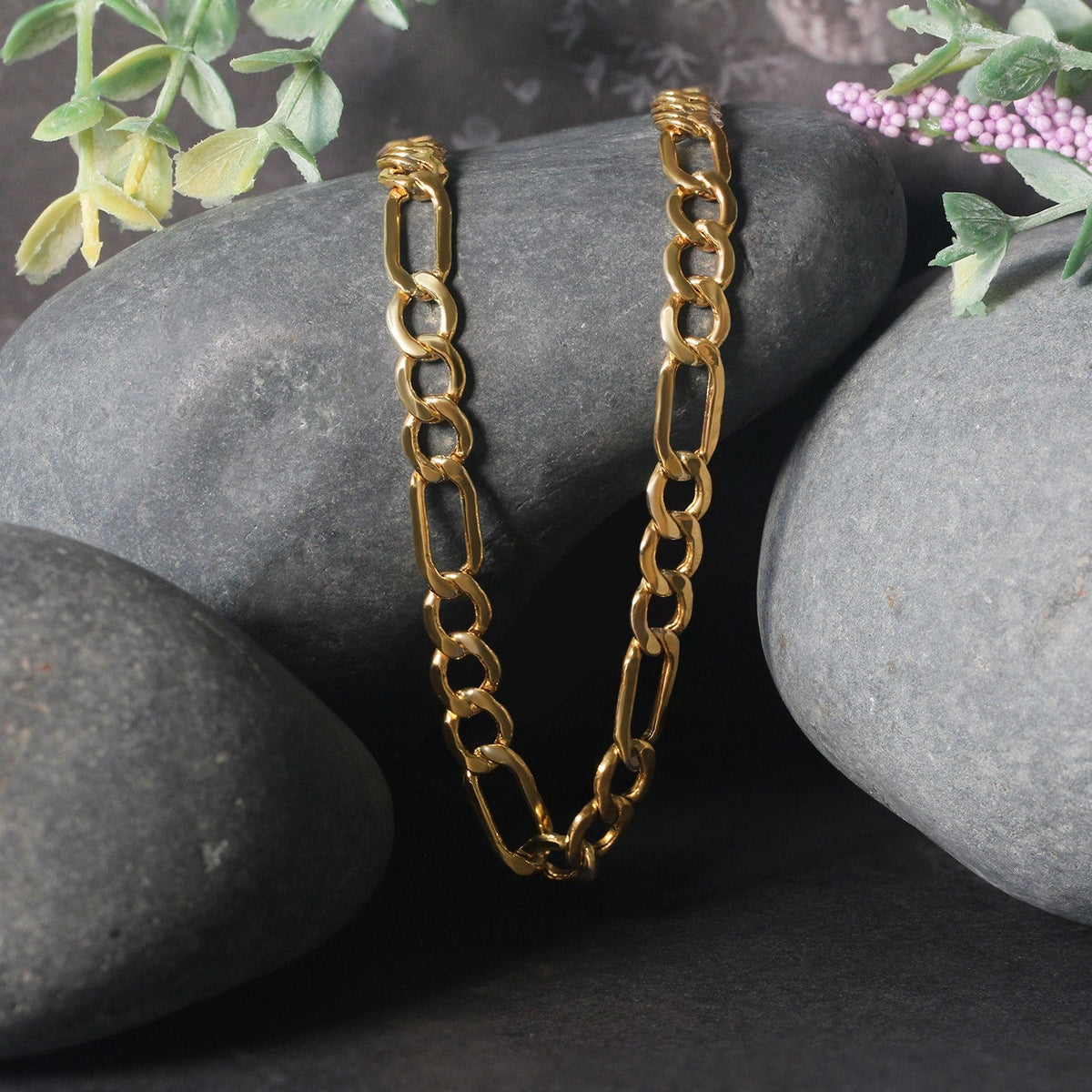 6.5mm 10k Yellow Gold Lite Figaro Chain - LinkagejewelrydesignLinkagejewelrydesign