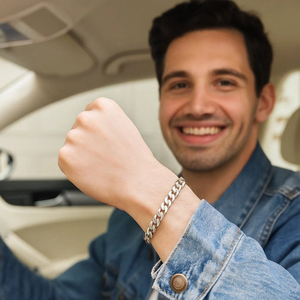 6.7mm 14k White Gold Miami Cuban Semi Solid Bracelet - LinkagejewelrydesignLinkagejewelrydesign