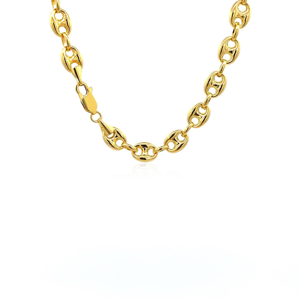 6.9mm 14k Yellow Gold Puffed Mariner Link Chain - LinkagejewelrydesignLinkagejewelrydesign