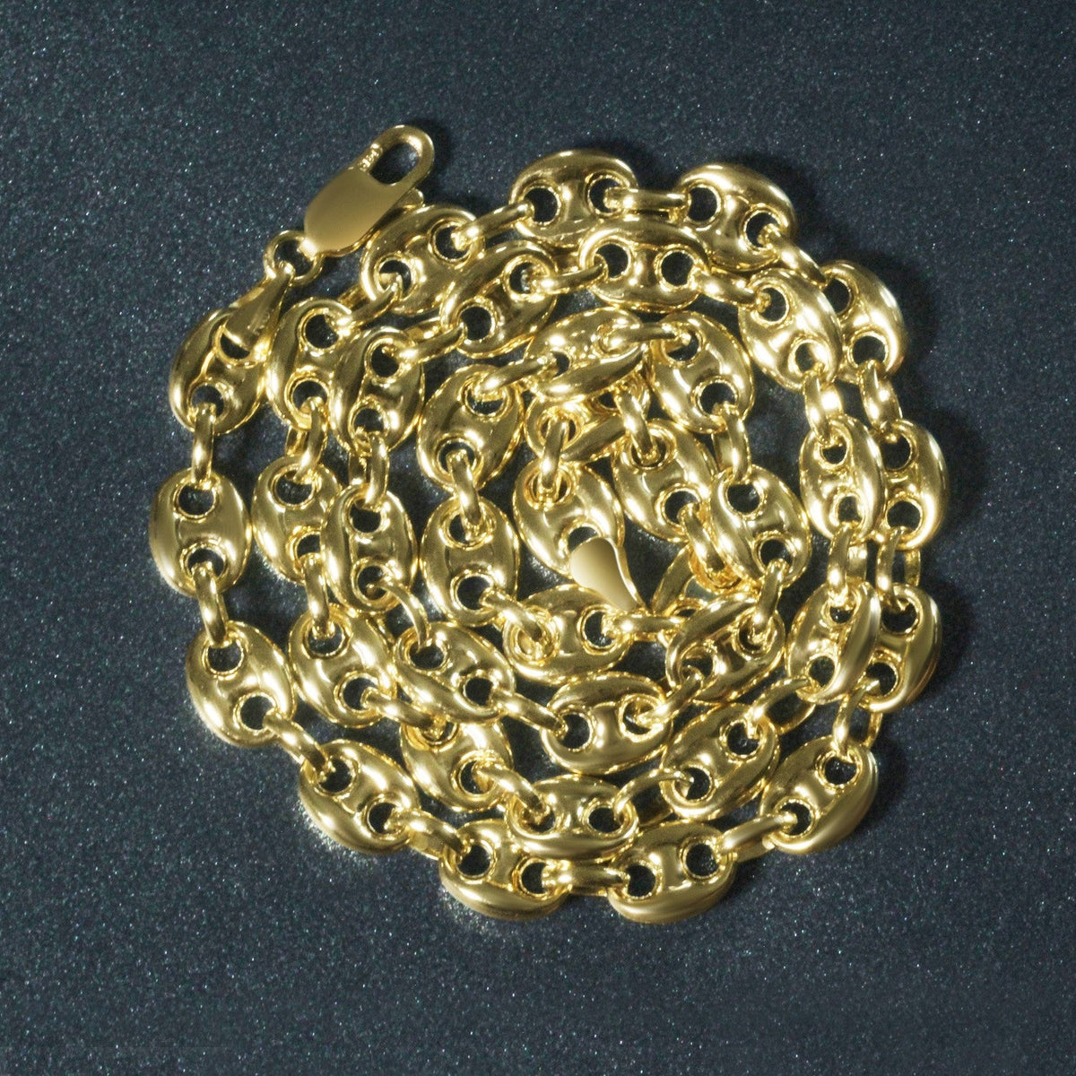 6.9mm 14k Yellow Gold Puffed Mariner Link Chain - LinkagejewelrydesignLinkagejewelrydesign