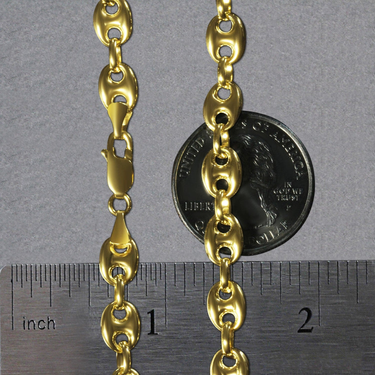 6.9mm 14k Yellow Gold Puffed Mariner Link Chain - LinkagejewelrydesignLinkagejewelrydesign