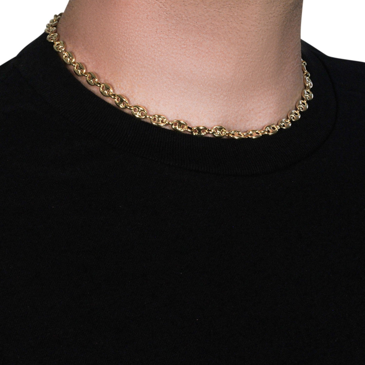 6.9mm 14k Yellow Gold Puffed Mariner Link Chain - LinkagejewelrydesignLinkagejewelrydesign