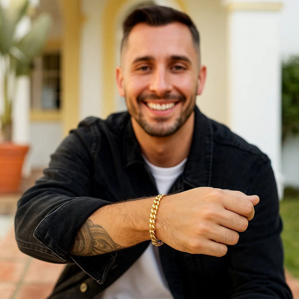 6.9mm 14k Yellow Gold Semi Solid Miami Cuban Bracelet - LinkagejewelrydesignLinkagejewelrydesign