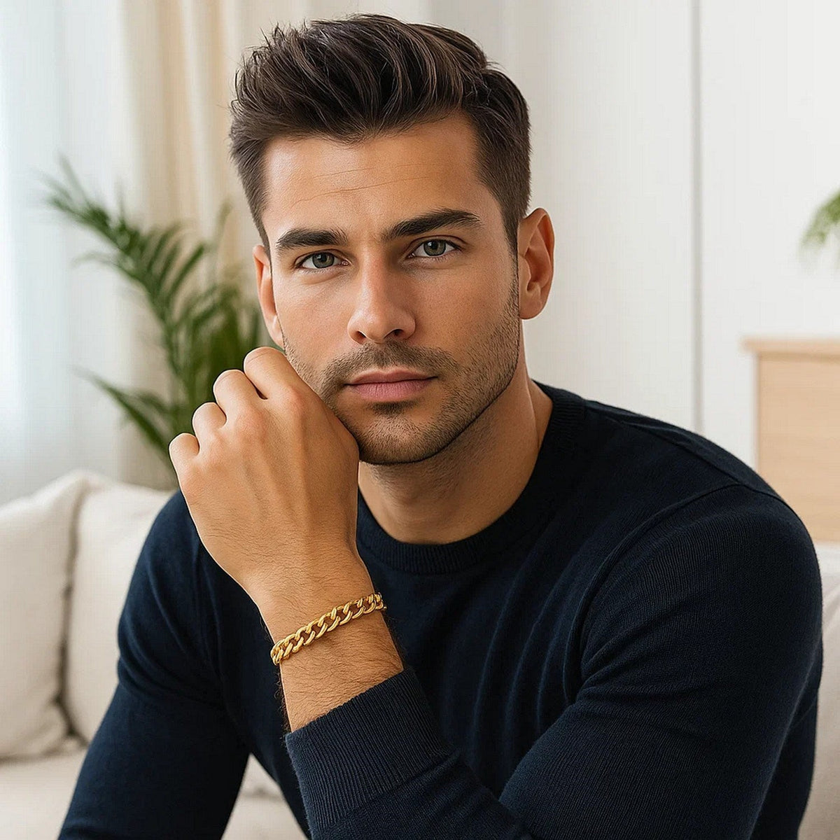 6.9mm 14k Yellow Gold Semi Solid Miami Cuban Bracelet - LinkagejewelrydesignLinkagejewelrydesign