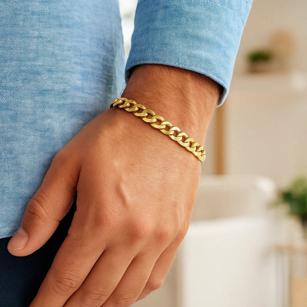 7.0mm 14k Yellow Gold Solid Curb Bracelet - LinkagejewelrydesignLinkagejewelrydesign