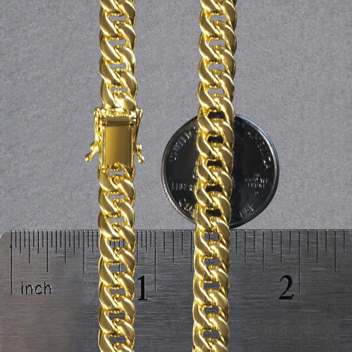 7.25mm 10k Yellow Gold Semi Solid Miami Cuban Chain - LinkagejewelrydesignLinkagejewelrydesign