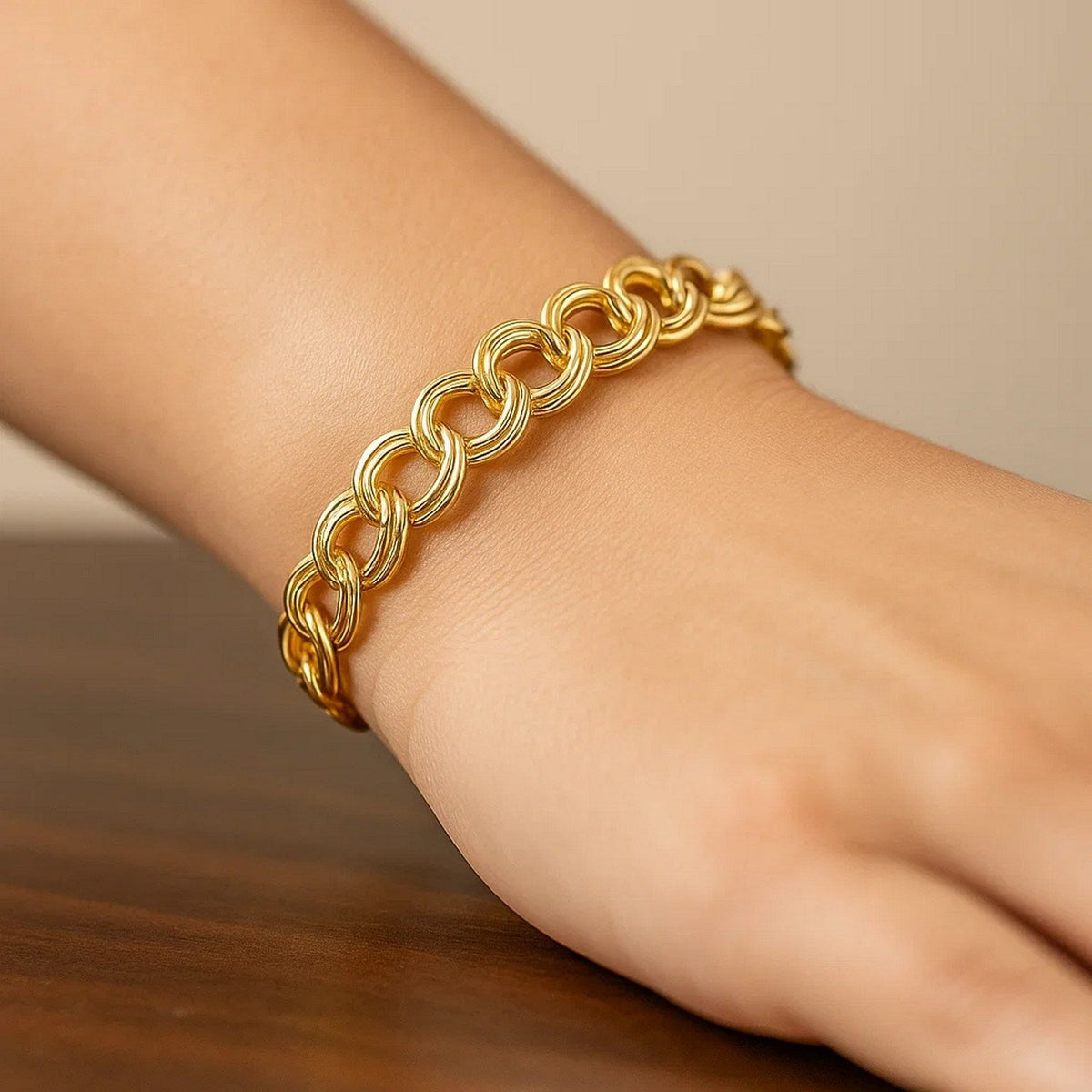 8.0 mm 14k Yellow Gold Lite Charm Bracelet - LinkagejewelrydesignLinkagejewelrydesign