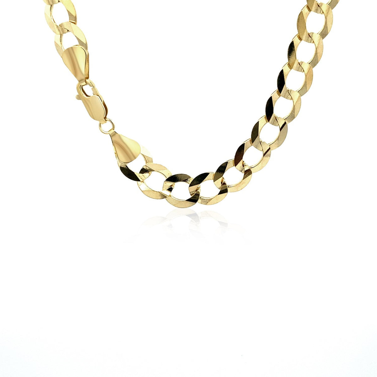 8.2mm 10k Yellow Gold Curb Chain - LinkagejewelrydesignLinkagejewelrydesign