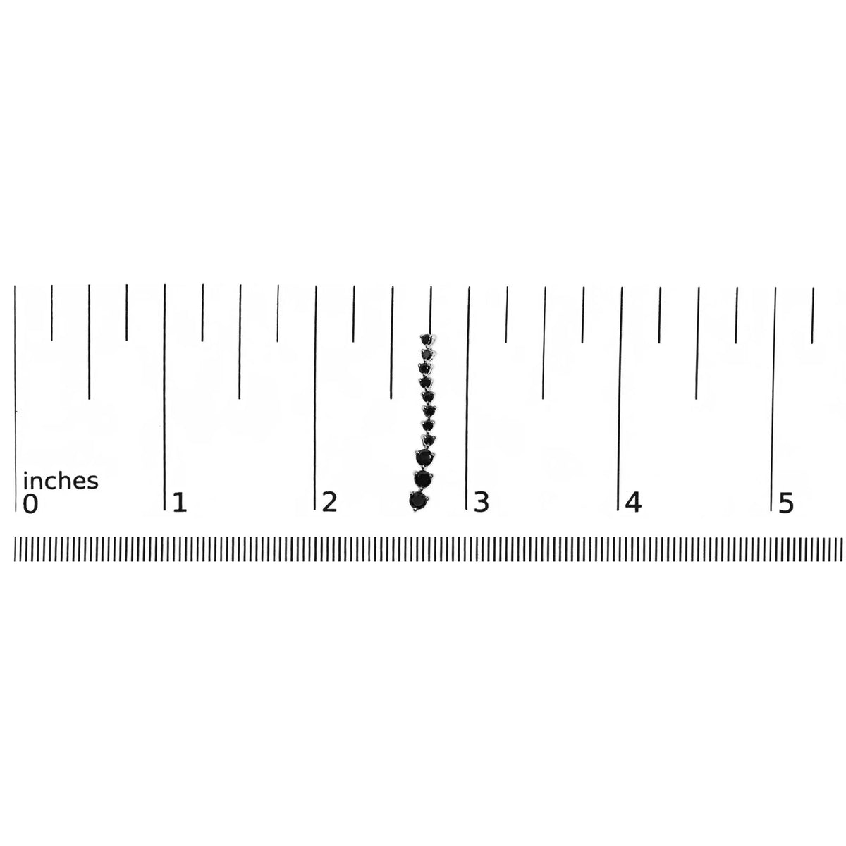 .925 Sterling Silver 1.0 Cttw Black Diamonds Arrow Style Graduating Drop Dangle Stud Earrings (Black Color, I2 - I3 Clarity) - LinkagejewelrydesignLinkagejewelrydesign