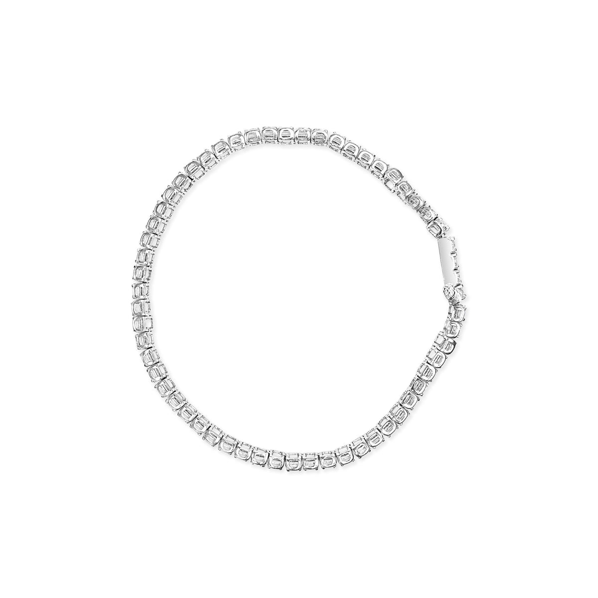 .925 Sterling Silver 1.0 Cttw Diamond Collar Line Link Bracelet (I - J Color, I1 - I2 Clarity) - Size 7.25" Inches - LinkagejewelrydesignLinkagejewelrydesign