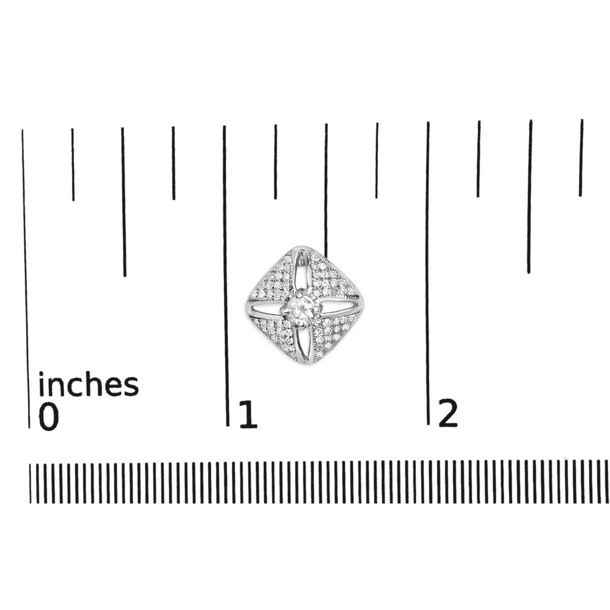 .925 Sterling Silver 1.0 Cttw Diamond Studded Rhombus Stud Earring (H - I Color, I2 - I3 Clarity) - LinkagejewelrydesignLinkagejewelrydesign