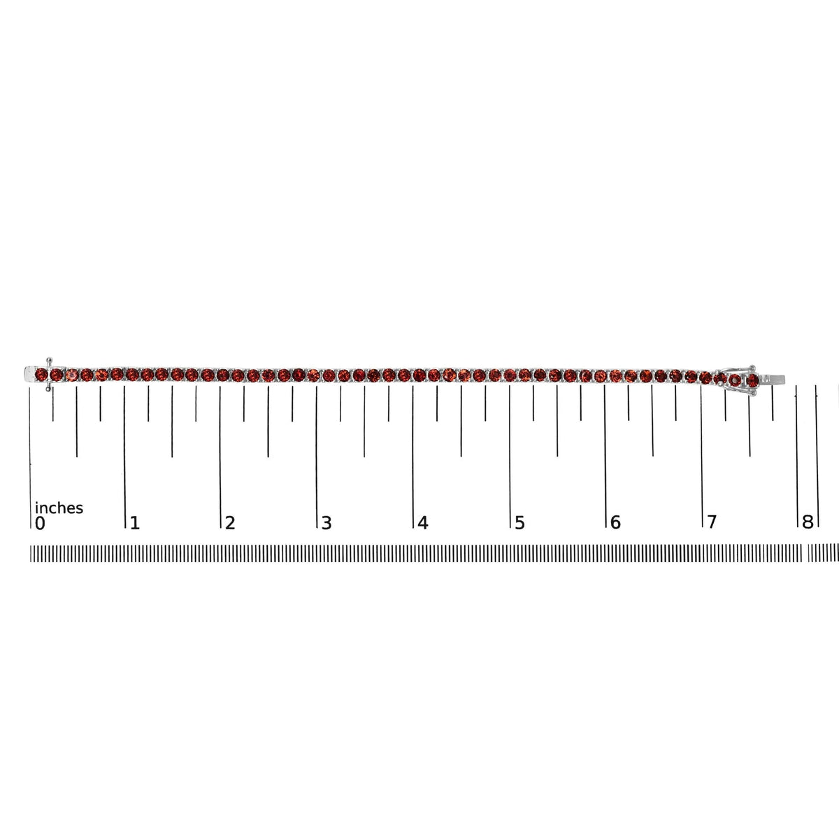 .925 Sterling Silver 10.0 Cttw Created Orange Garnet Tennis Bracelet - 7.25" - LinkagejewelrydesignLinkagejewelrydesign