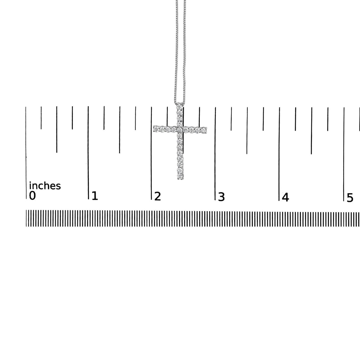 .925 Sterling Silver 1.00 Cttw Lab Grown Diamond Cross Pendant Necklace (F - G Color, VS2 - SI1 Clarity) - 18 inch - LinkagejewelrydesignLinkagejewelrydesign