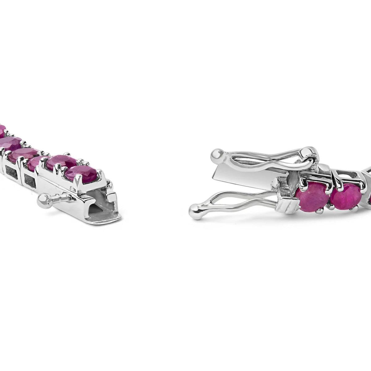 .925 Sterling Silver 11 1/2 Cttw Created Pink Ruby Tennis Bracelet - 7.25" - LinkagejewelrydesignLinkagejewelrydesign
