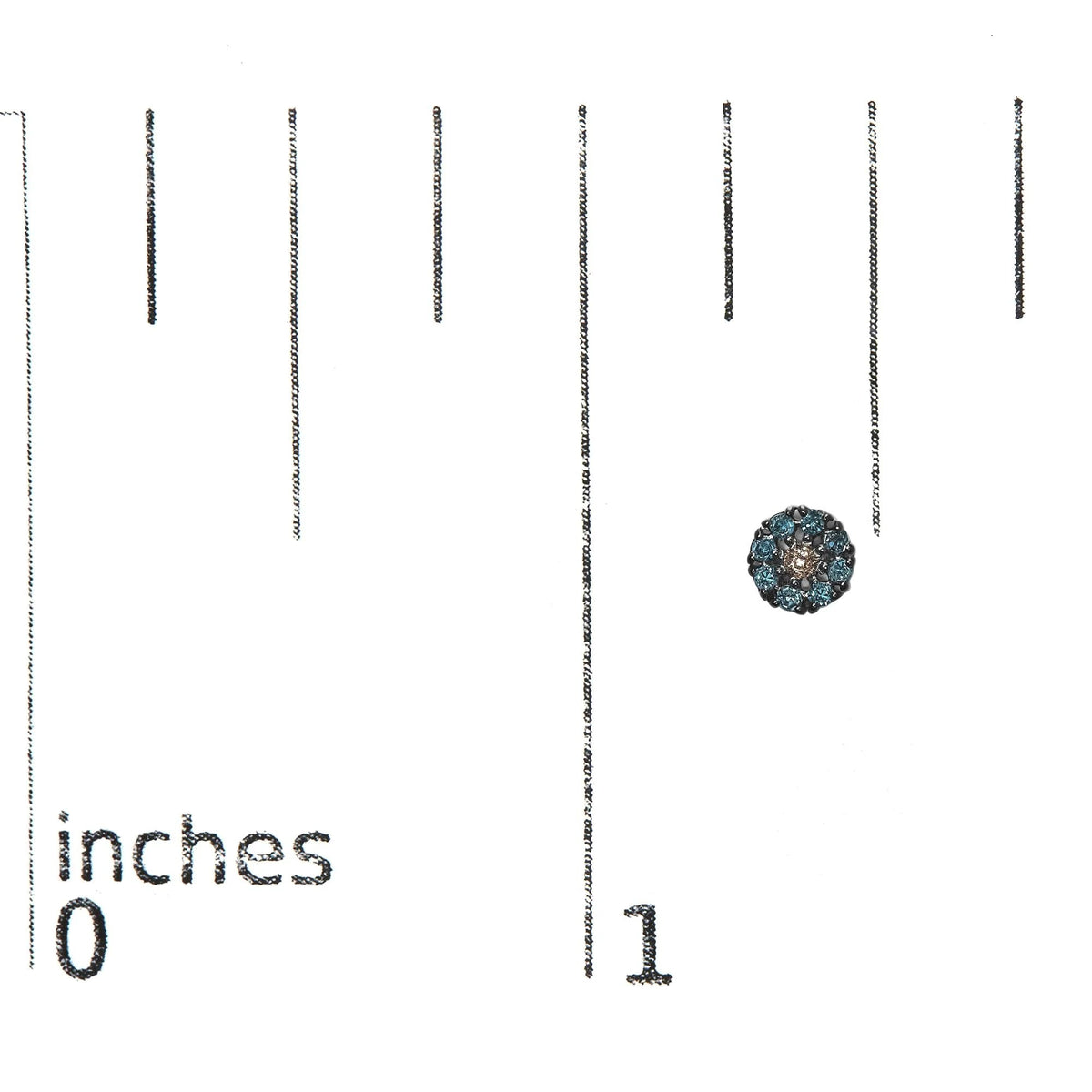 925 Sterling Silver 1/10 Cttw Blue Diamond Floral Cluster Stud Earrings (Blue Color, I3 Clarity) - LinkagejewelrydesignLinkagejewelrydesign