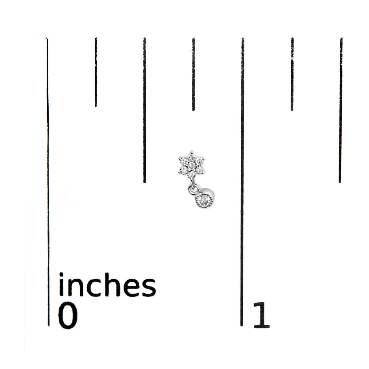 .925 Sterling Silver 1/10 Cttw Diamond Star Stud with Bezel Drop Dangle Earrings (I - J Color, I2 - I3 Clarity) - LinkagejewelrydesignLinkagejewelrydesign