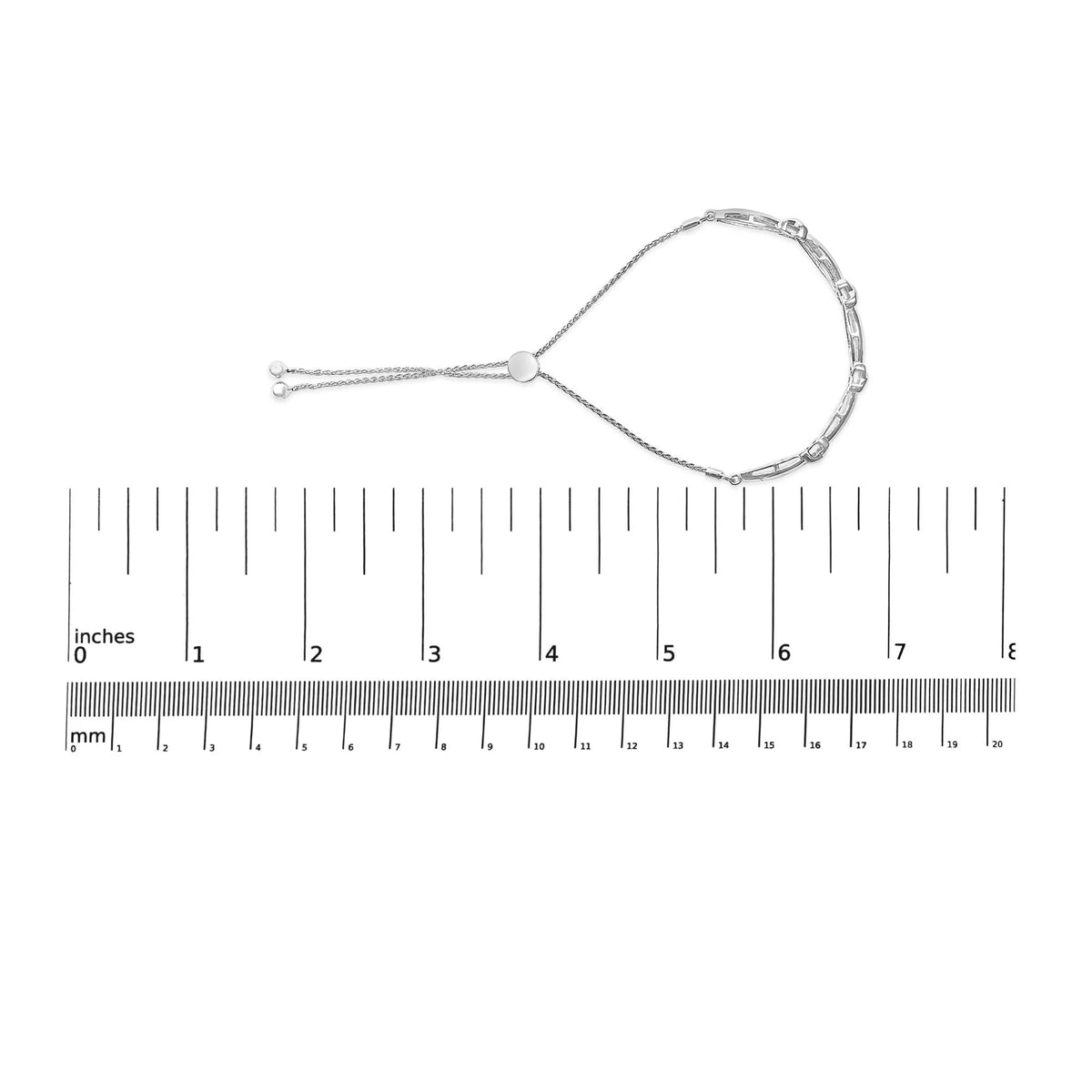 .925 Sterling Silver 1/10 Cttw Diamond X Link Bolo Bracelet (I - J Color, I2 - I3 Clarity) - LinkagejewelrydesignLinkagejewelrydesign