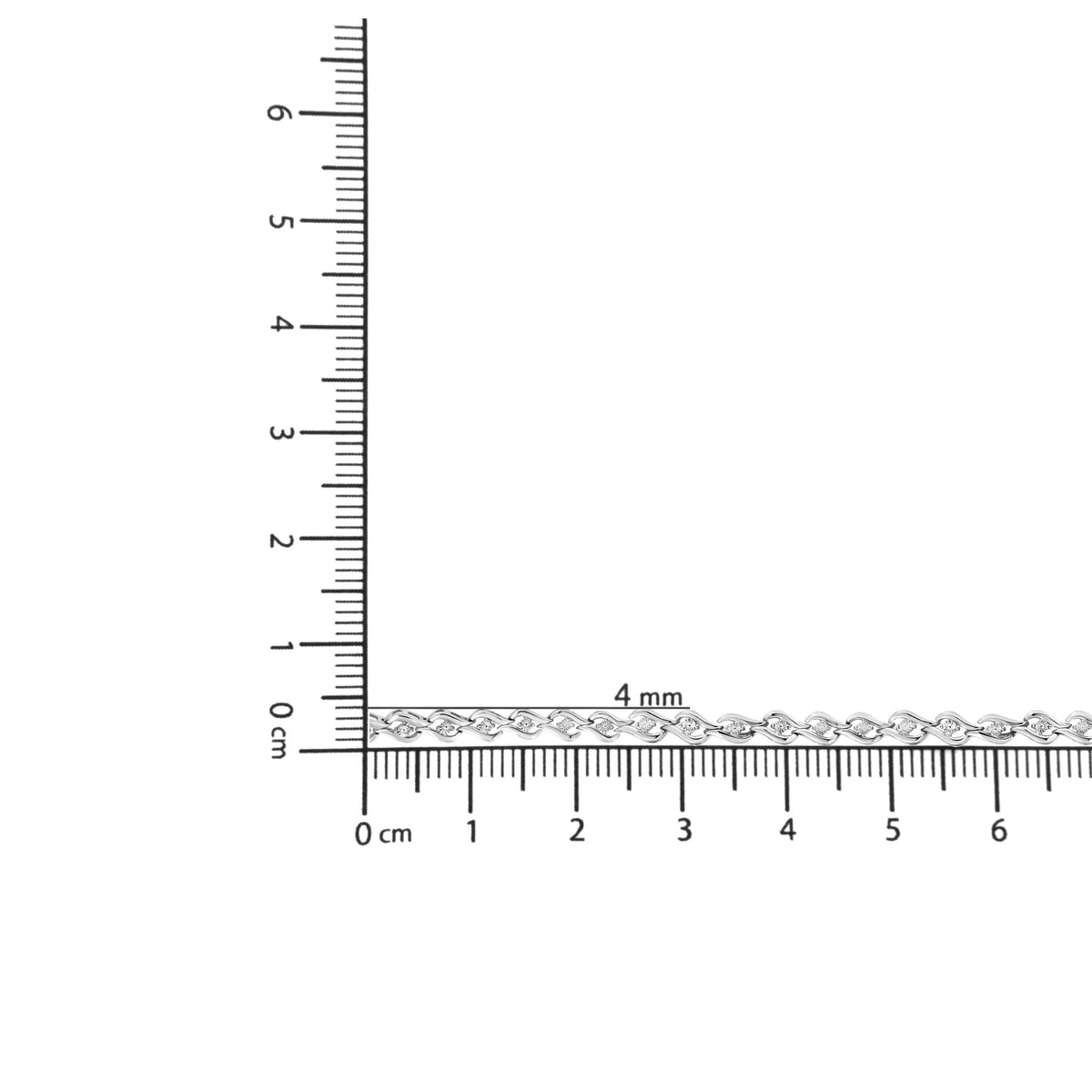 .925 Sterling Silver 1/10 Cttw Round - Cut Diamond Links of Flame Bracelet (I - J Color, I3) - 7.25" - LinkagejewelrydesignLinkagejewelrydesign