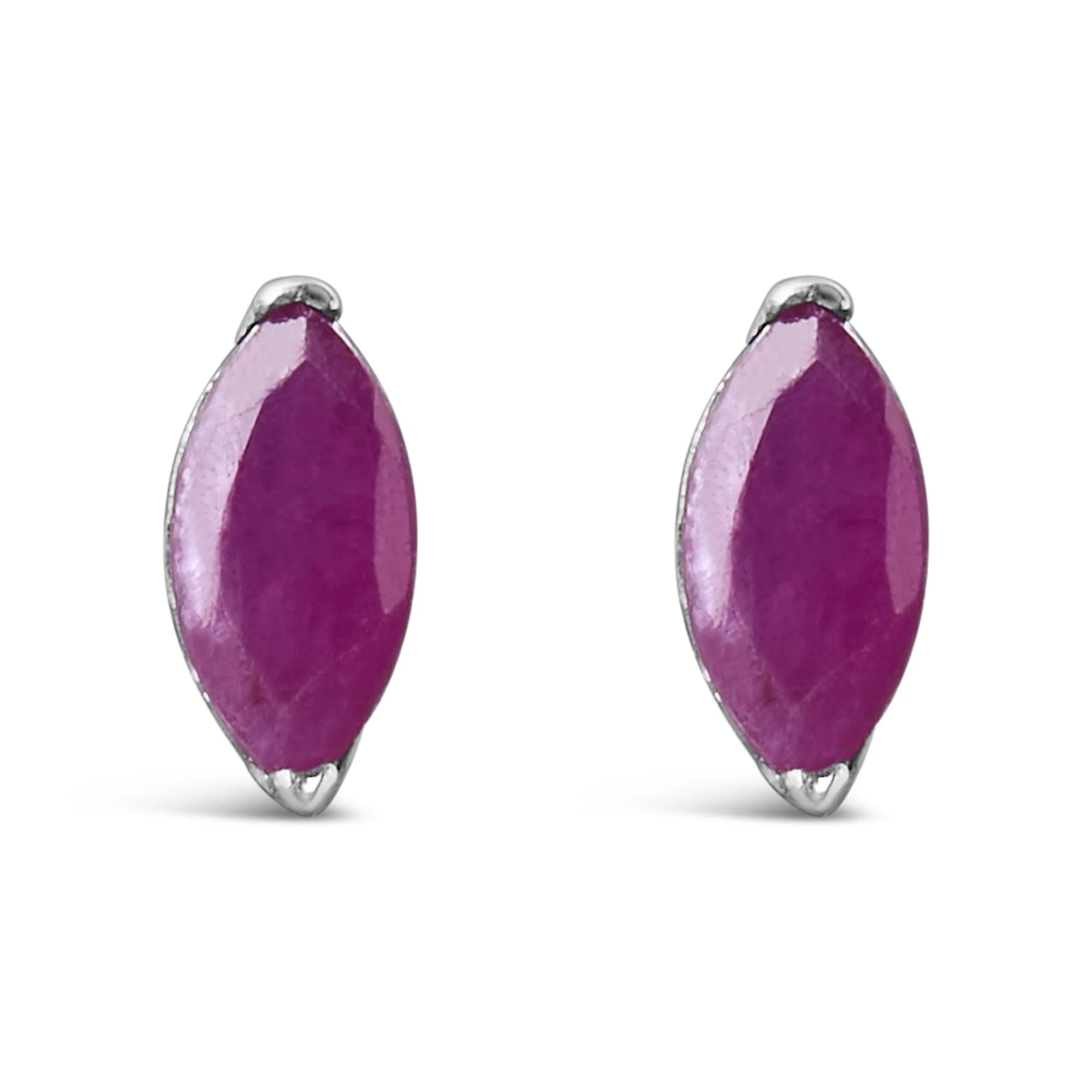 .925 Sterling Silver 1/2 Cttw Created Pink Ruby Gemstone Solitaire Stud Earrings - LinkagejewelrydesignLinkagejewelrydesign