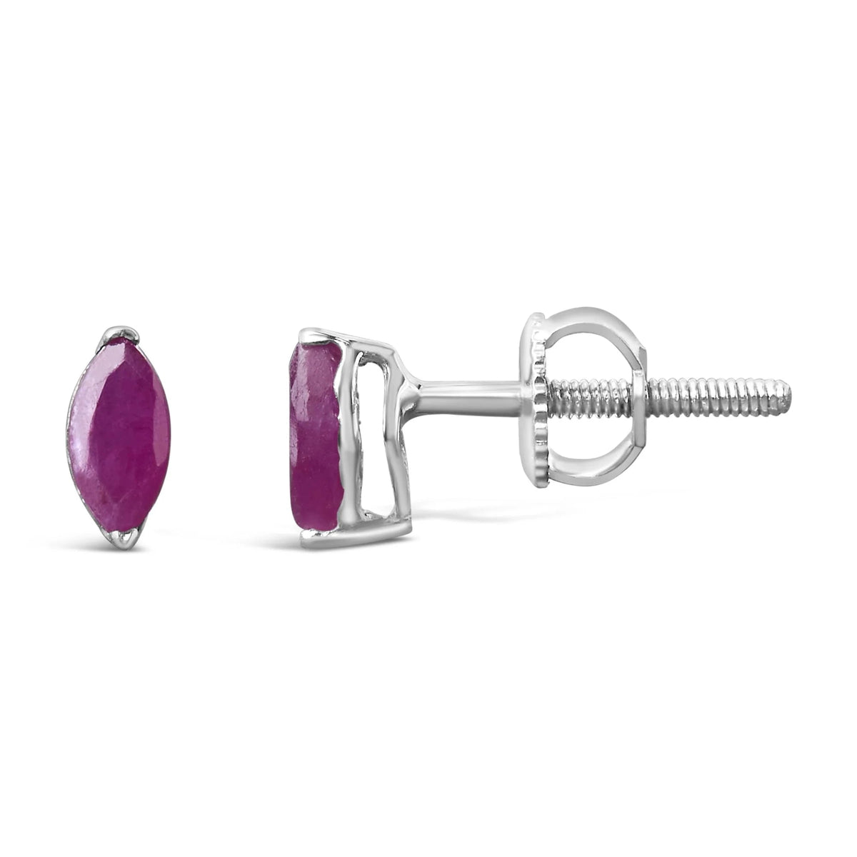 .925 Sterling Silver 1/2 Cttw Created Pink Ruby Gemstone Solitaire Stud Earrings - LinkagejewelrydesignLinkagejewelrydesign