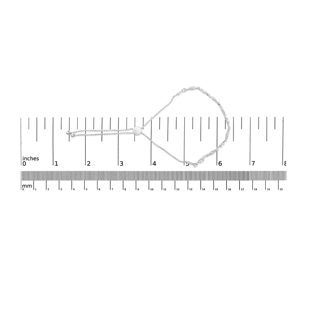 .925 Sterling Silver 1/2 Cttw Diamond Alternating Circle and Kite Link Adjustable Bolo Bracelet (I - J Color, I3 Clarity) - 4" to 10" Inches - LinkagejewelrydesignLinkagejewelrydesign