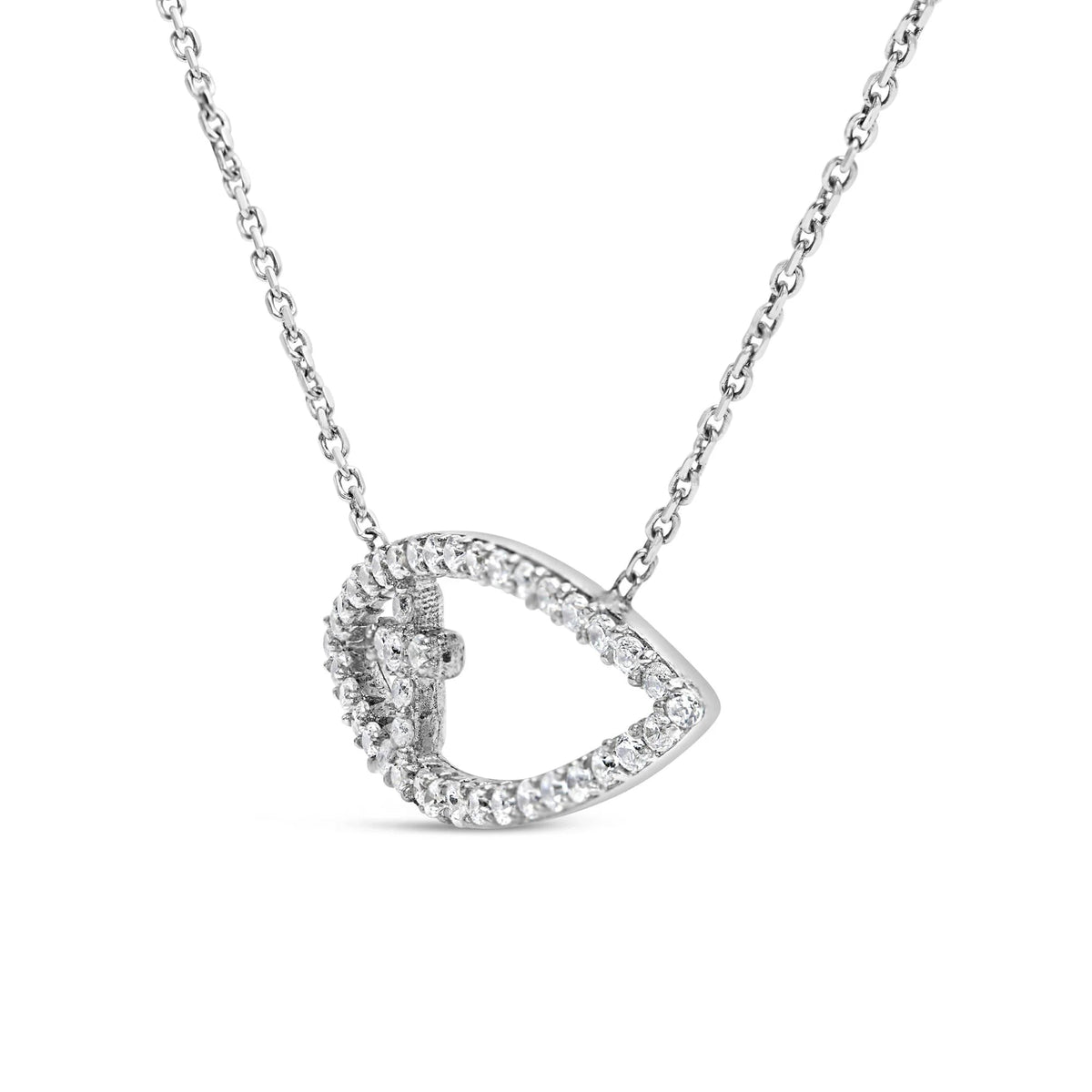 .925 Sterling Silver 1/2 Cttw Diamond Cross and Evil Eye 18&quot; Inch Pendant Necklace (H - I Color, SI1 - SI2 Clarity) - LinkagejewelrydesignLinkagejewelrydesign