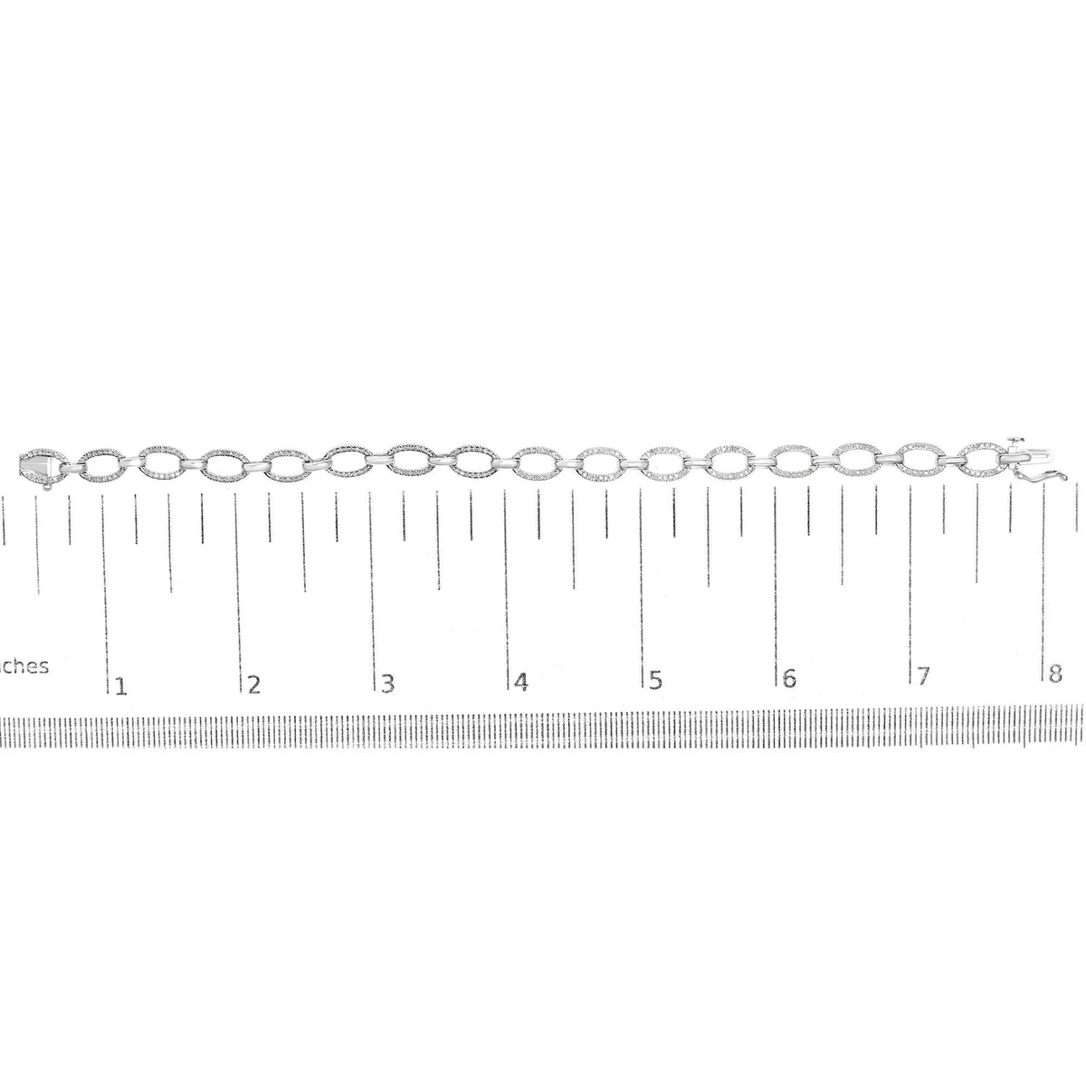 .925 Sterling Silver 1/2 Cttw Diamond Oval Link Bracelet (I - J Color, I3 Clarity) - Size 7.25 - LinkagejewelrydesignLinkagejewelrydesign