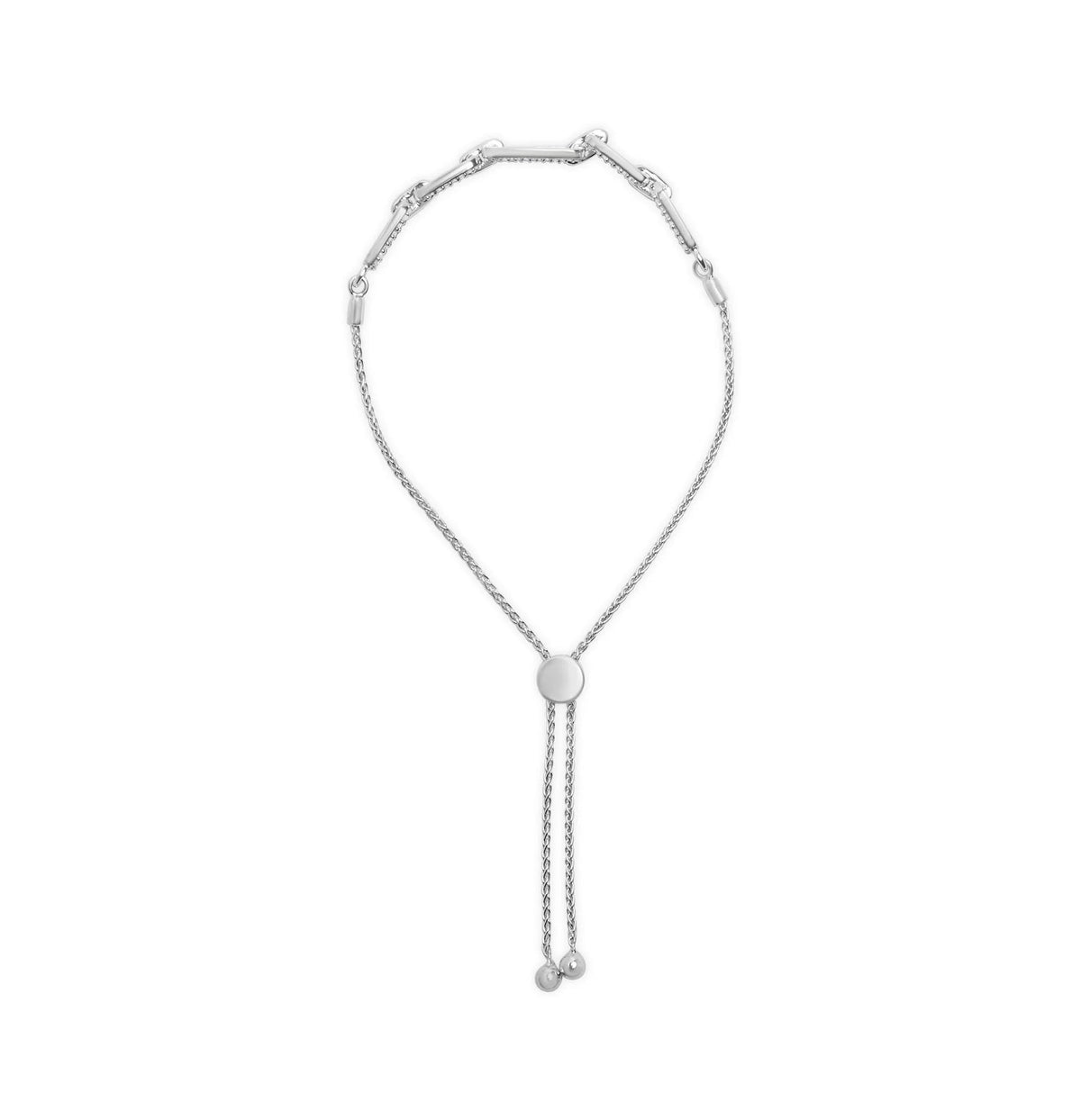 .925 Sterling Silver 1/2 Cttw Diamond Paperclip Link Adjustable Bolo Bracelet (G - H Color, SI1 - SI2 Clarity) - LinkagejewelrydesignLinkagejewelrydesign