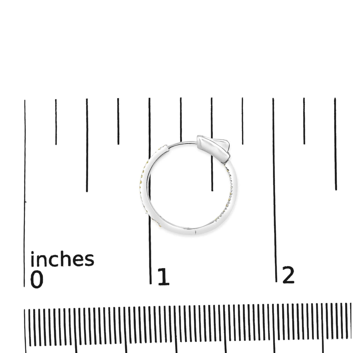 .925 Sterling Silver 1/3 Cttw Inside Out Yellow Treated Diamond 1MM Wide Hoop Earrings (Yellow Color, I2 - I3 Clarity) - LinkagejewelrydesignLinkagejewelrydesign