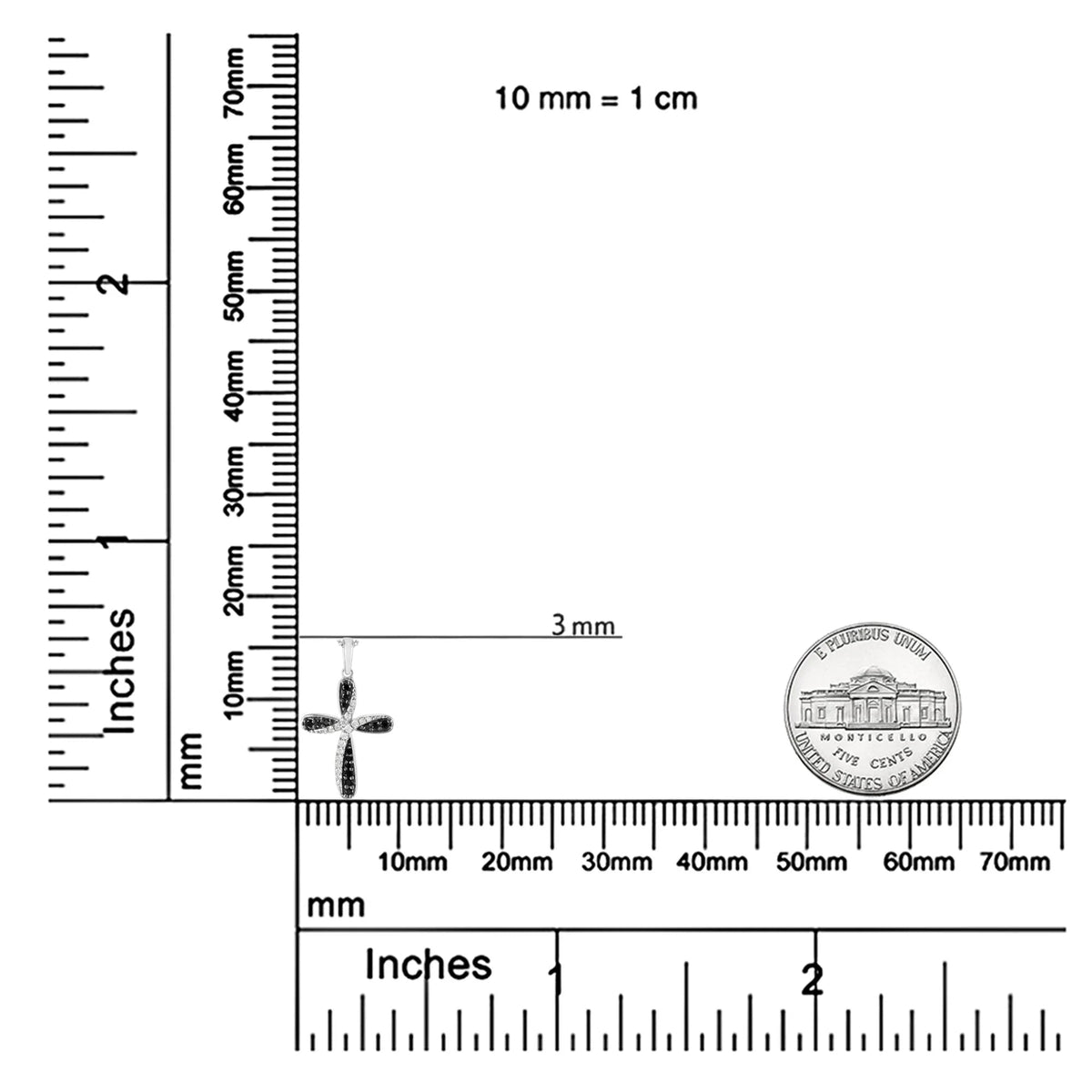 .925 Sterling Silver 1/4 Cttw Alternating Black and White Diamond Intertwining Ribbon Weave Cross 18" Pendant Necklace (Black/I - J Color, I2 - I3 Clarity) - LinkagejewelrydesignLinkagejewelrydesign