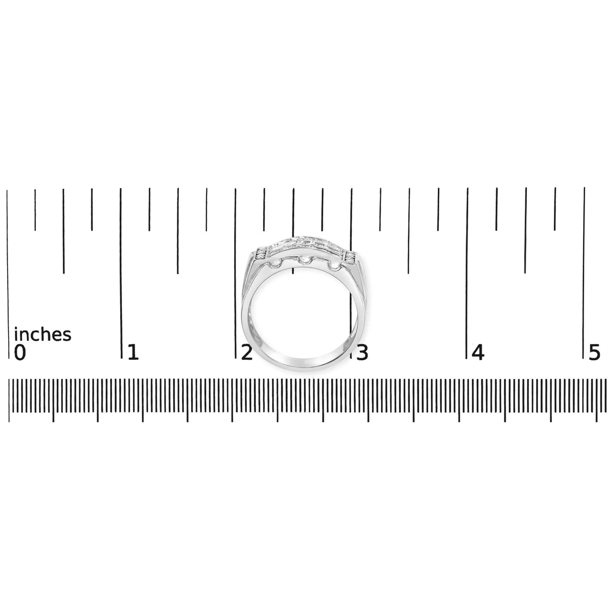 .925 Sterling Silver 1/4 Cttw Diamond Three Row Channel Band Ring (I - J Color, I3 Clarity) - Size 10 - LinkagejewelrydesignLinkagejewelrydesign