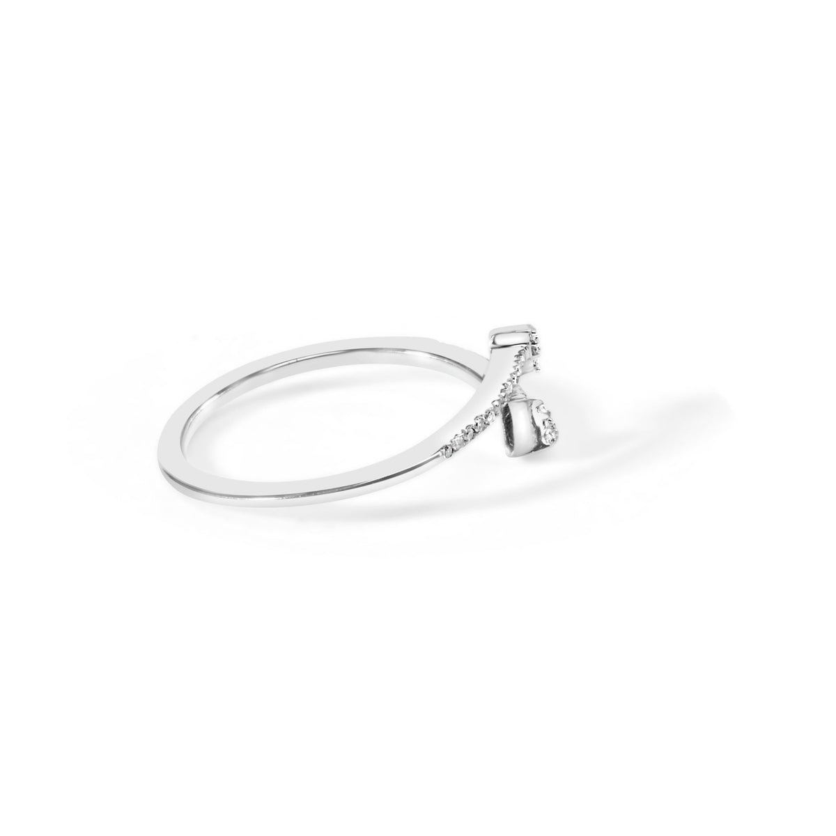 .925 Sterling Silver 1/5 Cttw Diamond Double Arrowhead Open Ring (I - J Color, I2 - I3 Clarity) - Ring Size 6 - LinkagejewelrydesignLinkagejewelrydesign
