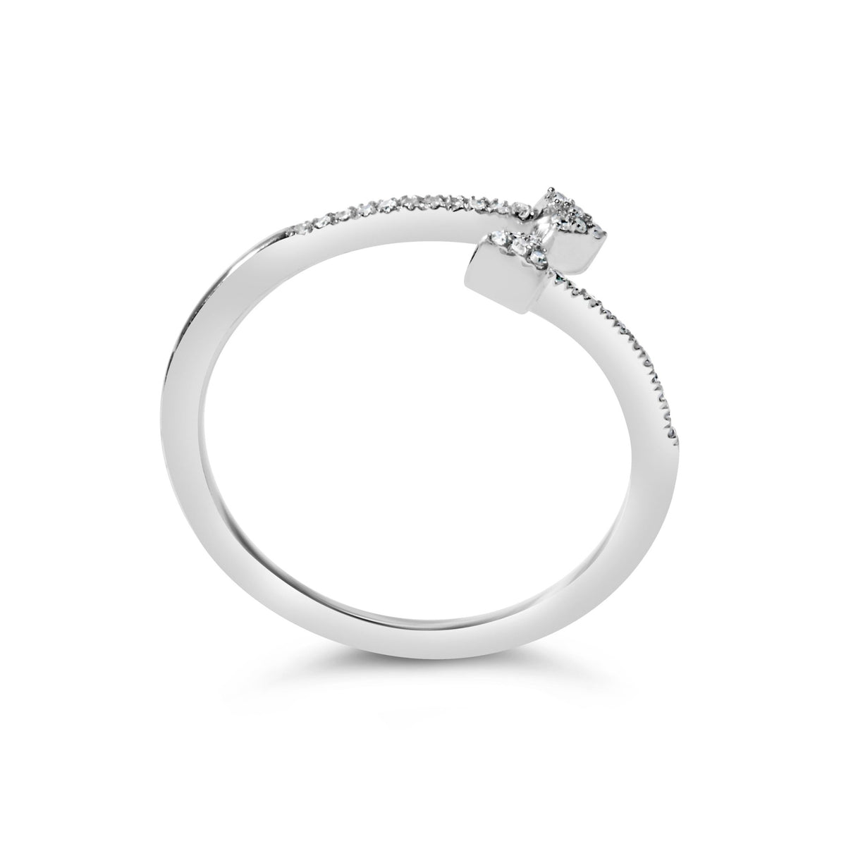 .925 Sterling Silver 1/5 Cttw Diamond Double Arrowhead Open Ring (I - J Color, I2 - I3 Clarity) - Ring Size 6 - LinkagejewelrydesignLinkagejewelrydesign