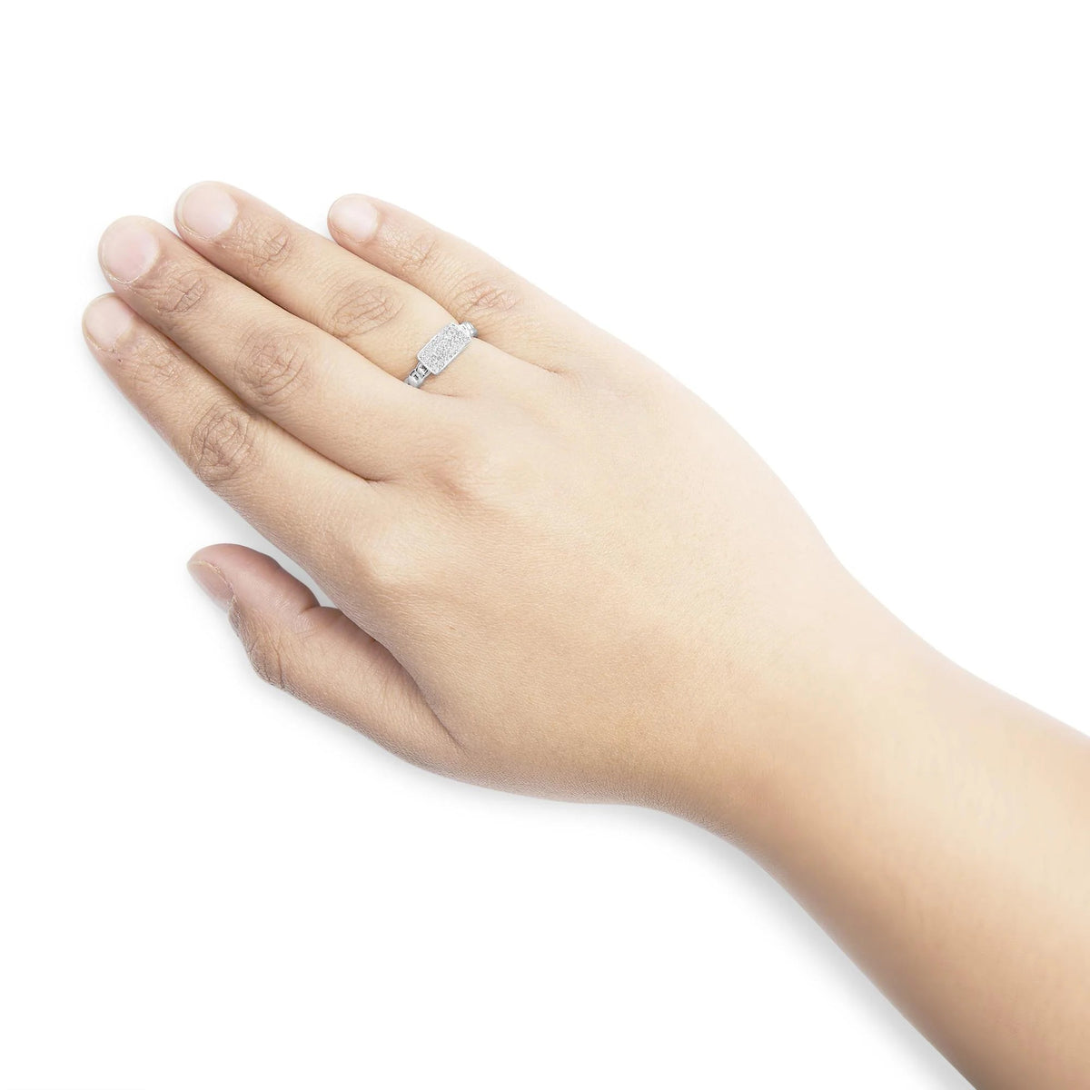 .925 Sterling Silver 1/5 Cttw Diamond ID and Cuban Link Band Ring (I - J Color, I2 - I3 Clarity) - LinkagejewelrydesignLinkagejewelrydesign