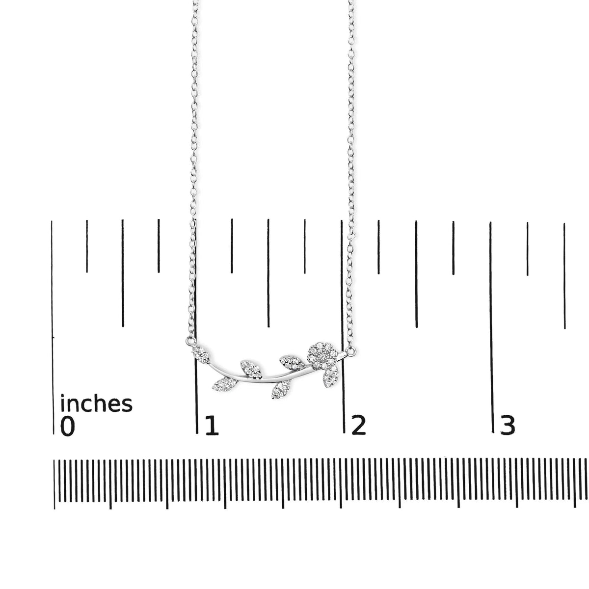 .925 Sterling Silver 1/5 Cttw Diamond Leaf and Branch Pendant Necklace (H - I Color, SI1 - SI2 Clarity) - 18&quot; - LinkagejewelrydesignLinkagejewelrydesign