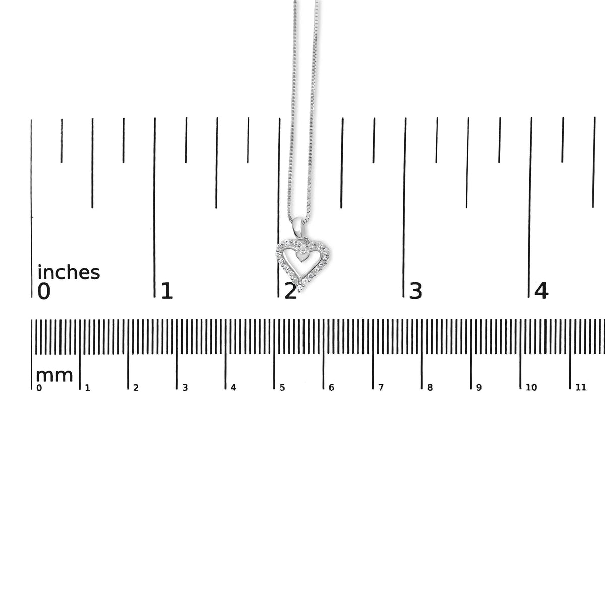 .925 Sterling Silver 1/5 Cttw Diamond Open Heart Pendant Necklace (I - J Color, I2 - I3 Clarity) - 18&quot; Inches - LinkagejewelrydesignLinkagejewelrydesign