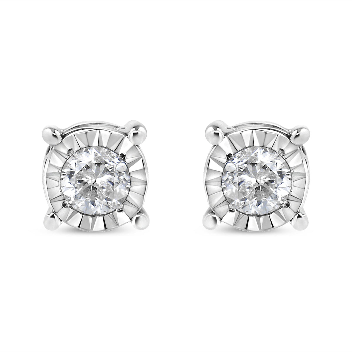.925 Sterling Silver 1/5 Cttw Round Near Colorless Diamond Miracle - Set Stud Earrings - LinkagejewelrydesignLinkagejewelrydesign