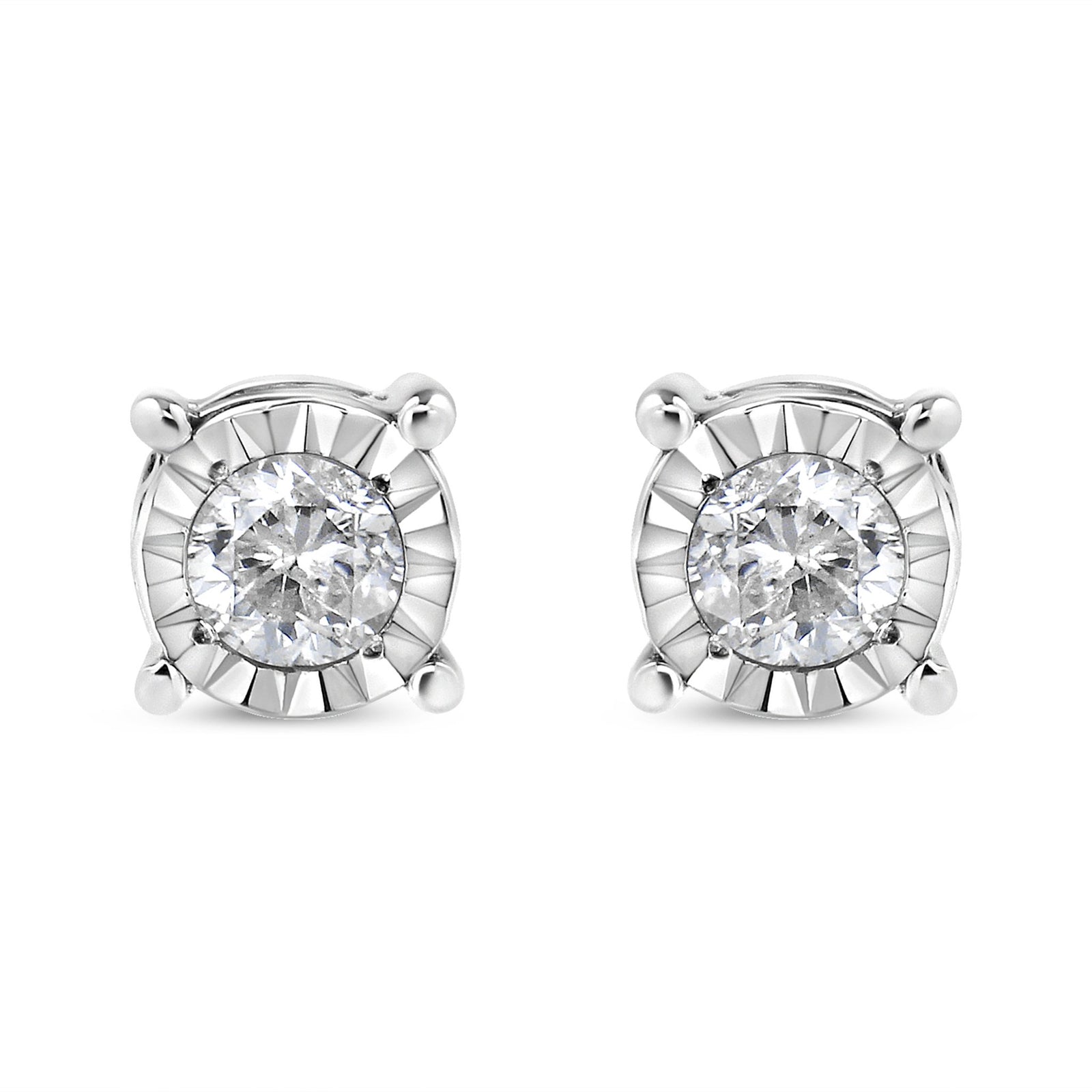 .925 Sterling Silver 1/5 Cttw Round Near Colorless Diamond Miracle - Set Stud Earrings - LinkagejewelrydesignLinkagejewelrydesign