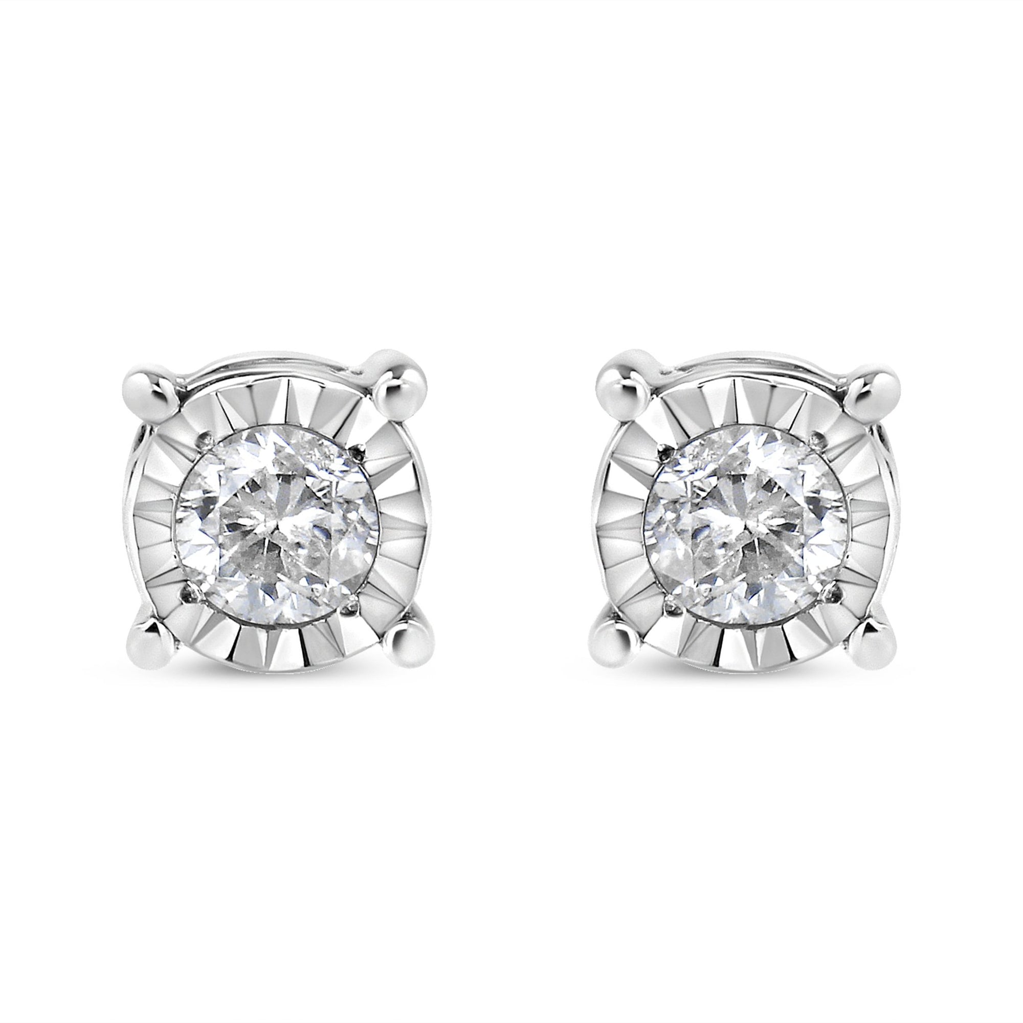 .925 Sterling Silver 1/5 Cttw Round Near Colorless Diamond Miracle - Set Stud Earrings - LinkagejewelrydesignLinkagejewelrydesign