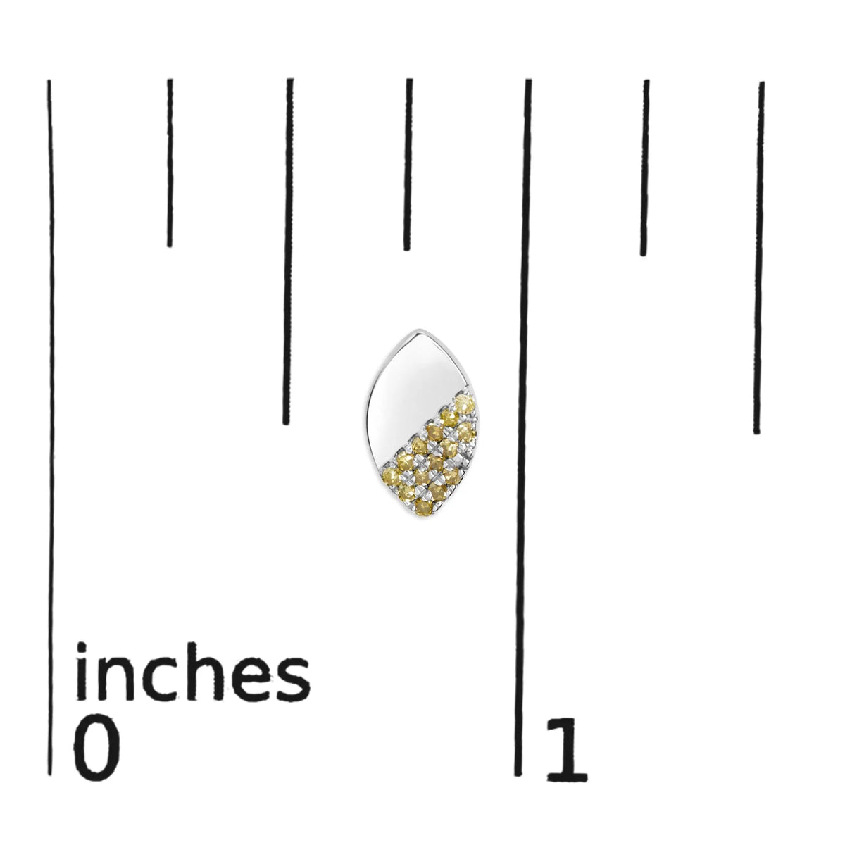 925 Sterling Silver 1/6 Cttw Yellow Diamond and Mirror Polish Pear Shape Stud Earrings (Treated Yellow Color, I2 - I3 Clarity) - LinkagejewelrydesignLinkagejewelrydesign