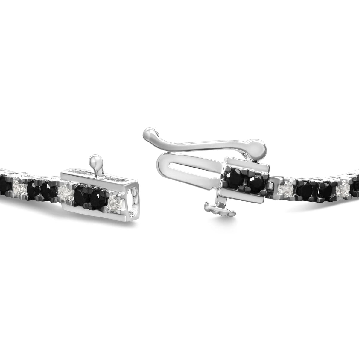 .925 Sterling Silver 2.0 Cttw Black and White Diamond Tennis Bracelet (I - J Color, I2 - I3 Clarity) - 7&quot; Inches - LinkagejewelrydesignLinkagejewelrydesign