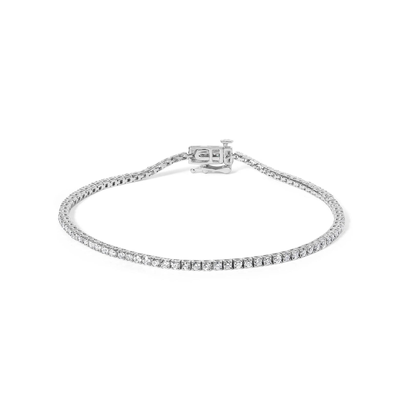 .925 Sterling Silver 2.0 Cttw Round Lab - Grown Diamond Tennis Bracelet (F - G Color, VS2 - VS1 Clarity) - 7" - LinkagejewelrydesignLinkagejewelrydesign
