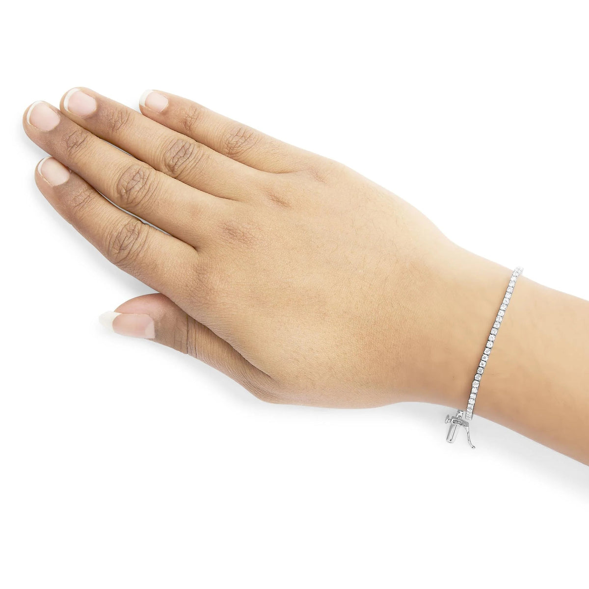 .925 Sterling Silver 2.0 Cttw Round Lab - Grown Diamond Tennis Bracelet (F - G Color, VS2 - VS1 Clarity) - 7&quot; - LinkagejewelrydesignLinkagejewelrydesign