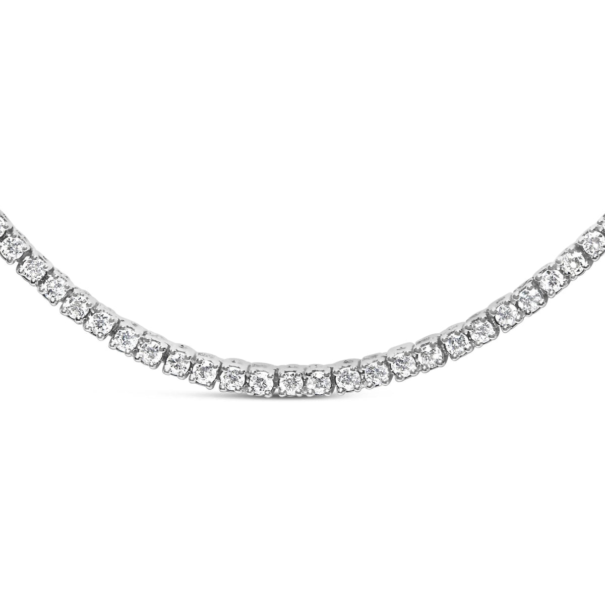 .925 Sterling Silver 3.0 Cttw Lab - Grown Diamond Tennis Necklace (F - G Color, VS2 - SI1 Clarity) - 18" Inches - LinkagejewelrydesignLinkagejewelrydesign