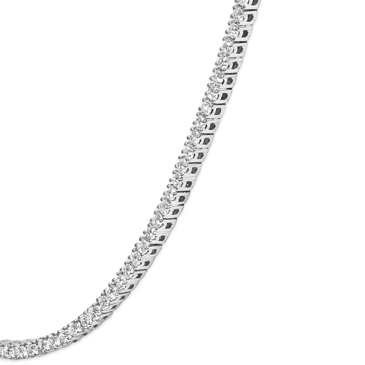 .925 Sterling Silver 3.0 Cttw Lab - Grown Diamond Tennis Necklace (F - G Color, VS2 - SI1 Clarity) - 18" Inches - LinkagejewelrydesignLinkagejewelrydesign